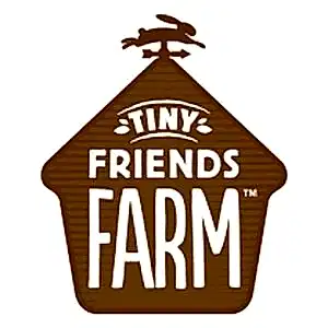 Tiny Farm Friends logo representing natural treats for rabbits, guinea pigs and small animals.