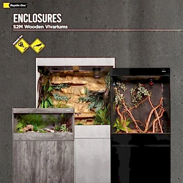 Reptile One S2M wooden reptile enclosure with matching cabinet for reptiles