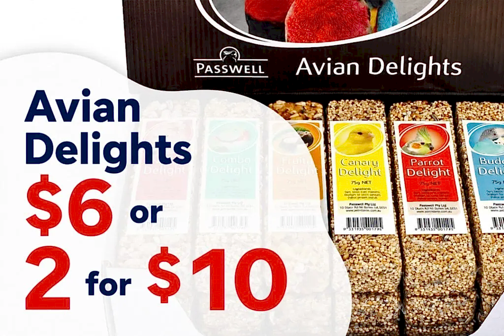 Passwell Avian Delights bird treats, $6 each or 2 for $10 at Pets